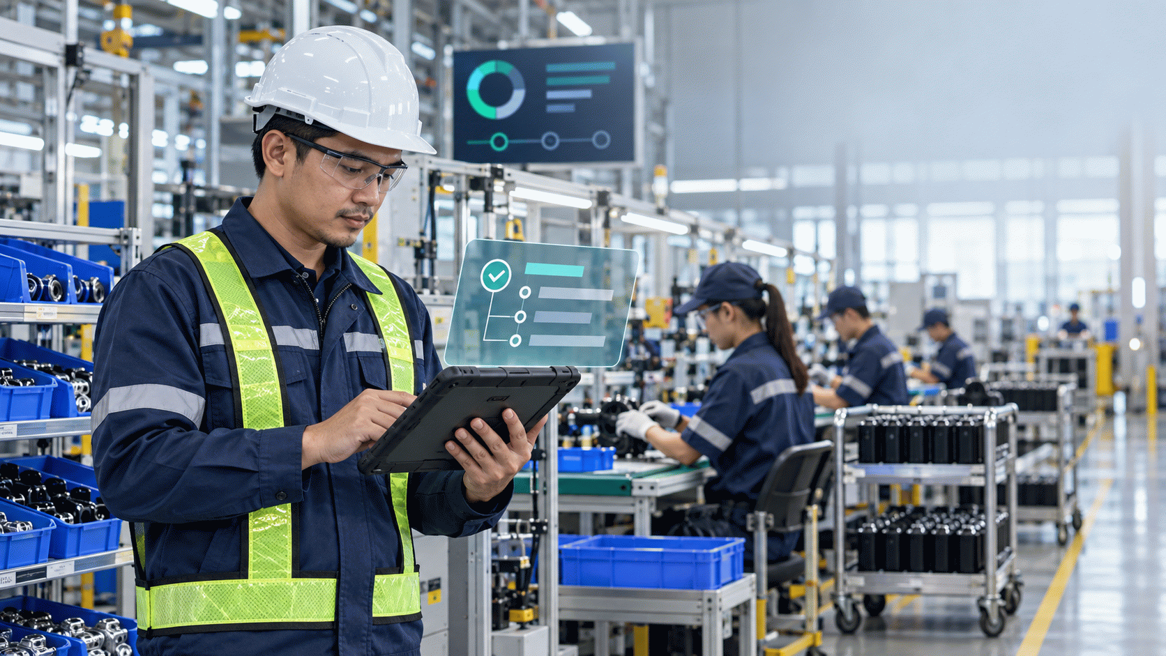 Tampilan Integratix untuk kontrol persediaan dan produksi